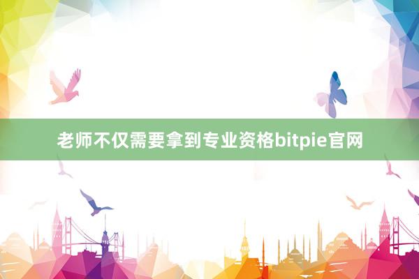 老师不仅需要拿到专业资格bitpie官网