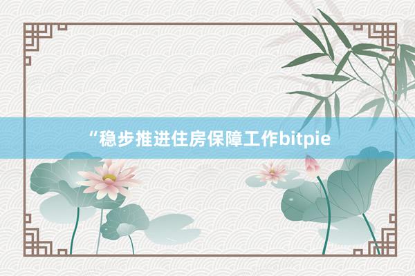 “稳步推进住房保障工作bitpie