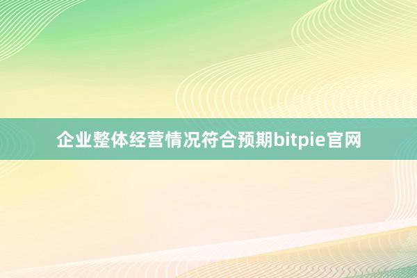 企业整体经营情况符合预期bitpie官网