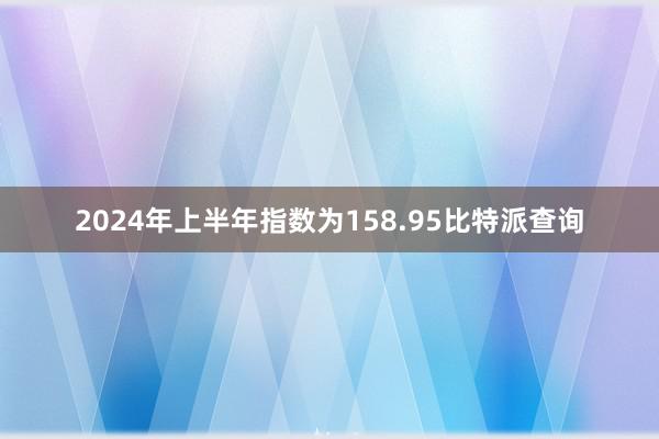 2024年上半年指数为158.95比特派查询