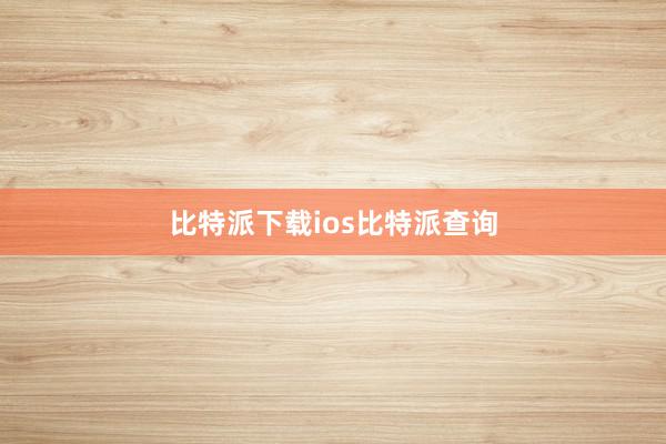 比特派下载ios比特派查询