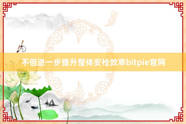 不但进一步提升整体安检效率bitpie官网