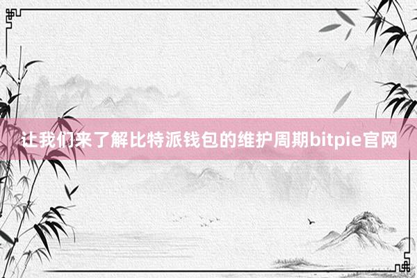 让我们来了解比特派钱包的维护周期bitpie官网