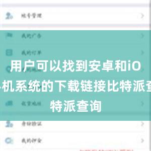 用户可以找到安卓和iOS手机系统的下载链接比特派查询