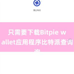 只需要下载Bitpie wallet应用程序比特派查询