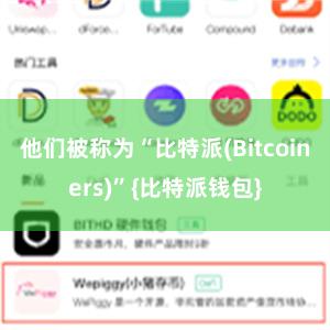 他们被称为“比特派(Bitcoiners)”{比特派钱包}